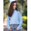 Arshiner Girls Cropped Hoodie Kids Long Sleeve Crop Tops Tie-dye Hoodies Hooded Pullover Sweatshirts(Blue)