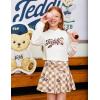Arshiner Girls Cropped Hoodie Kids Long Sleeve Crop Tops Tie-dye Hoodies Hooded Pullover Sweatshirts(Brown Teddy Letter)