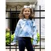 Arshiner Girls Cropped Hoodie Kids Long Sleeve Crop Tops Tie-dye Hoodies Hooded Pullover Sweatshirts(Dusty Blue & White)