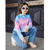 Arshiner Girls Cropped Hoodie Kids Long Sleeve Crop Tops Tie-dye Hoodies Hooded Pullover Sweatshirts(Gradient Blue Pink)