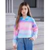 Arshiner Girls Cropped Hoodie Kids Long Sleeve Crop Tops Tie-dye Hoodies Hooded Pullover Sweatshirts(Gradient Blue Pink)