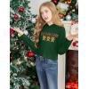 Arshiner Girls Cropped Hoodie Kids Long Sleeve Crop Tops Tie-dye Hoodies Hooded Pullover Sweatshirts(Green Gingerbread Man)