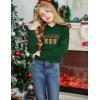 Arshiner Girls Cropped Hoodie Kids Long Sleeve Crop Tops Tie-dye Hoodies Hooded Pullover Sweatshirts(Green Gingerbread Man)