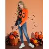 Arshiner Girls Cropped Hoodie Kids Long Sleeve Crop Tops Tie-dye Hoodies Hooded Pullover Sweatshirts(Halloween  Black Orange)