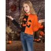 Arshiner Girls Cropped Hoodie Kids Long Sleeve Crop Tops Tie-dye Hoodies Hooded Pullover Sweatshirts(Halloween  Black Orange)