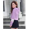 Arshiner Girls Cropped Hoodie Kids Long Sleeve Crop Tops Tie-dye Hoodies Hooded Pullover Sweatshirts(Purple)