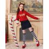 Arshiner Girls Cropped Hoodie Kids Long Sleeve Crop Tops Tie-dye Hoodies Hooded Pullover Sweatshirts(Red Teddy Christmas)