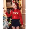 Arshiner Girls Cropped Hoodie Kids Long Sleeve Crop Tops Tie-dye Hoodies Hooded Pullover Sweatshirts(Red Teddy Christmas)