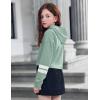 Arshiner Girls Cropped Hoodie Kids Long Sleeve Crop Tops Tie-dye Hoodies Hooded Pullover Sweatshirts(Sage Green)