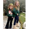 Arshiner Girls Cropped Hoodie Kids Long Sleeve Crop Tops Tie-dye Hoodies Hooded Pullover Sweatshirts(Santa Claus  Green)
