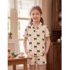 Arshiner Girls Pajamas Button Down Short Set Cute Pjs Soft Sleepwear Loungewear(Black Bow)