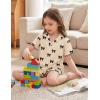 Arshiner Girls Pajamas Button Down Short Set Cute Pjs Soft Sleepwear Loungewear(Black Bow)