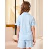 Arshiner Girls Pajamas Button Down Short Set Cute Pjs Soft Sleepwear Loungewear(Blue)