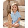 Arshiner Girls Pajamas Button Down Short Set Cute Pjs Soft Sleepwear Loungewear(Blue Striped Bow)