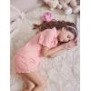 Arshiner Girls Pajamas Button Down Short Set Cute Pjs Soft Sleepwear Loungewear(Light Pink)