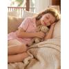 Arshiner Girls Pajamas Button Down Short Set Cute Pjs Soft Sleepwear Loungewear(Pink Bow)