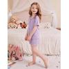Arshiner Girls Pajamas Button Down Short Set Cute Pjs Soft Sleepwear Loungewear(Purple)