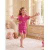 Arshiner Girls Pajamas Button Down Short Set Cute Pjs Soft Sleepwear Loungewear(Rose Red)