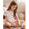 Arshiner Girls Pajamas Button Down Short Set Cute Pjs Soft Sleepwear Loungewear(Strawberry)