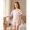 Arshiner Girls Pajamas Button Down Short Set Cute Pjs Soft Sleepwear Loungewear(Strawberry)