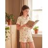 Arshiner Girls Pajamas Button Down Short Set Cute Pjs Soft Sleepwear Loungewear(Yellow Cherry)