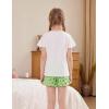 Arshiner Girls Pajamas Ruffle Short Sets Summer Sleepwear Soft Clothes Kids Pjs(Avocado)
