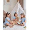 Arshiner Girls Pajamas Ruffle Short Sets Summer Sleepwear Soft Clothes Kids Pjs(Blue)