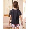 Arshiner Girls Pajamas Ruffle Short Sets Summer Sleepwear Soft Clothes Kids Pjs(Bow)