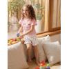 Arshiner Girls Pajamas Ruffle Short Sets Summer Sleepwear Soft Clothes Kids Pjs(Eyelash)