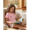 Arshiner Girls Pajamas Ruffle Short Sets Summer Sleepwear Soft Clothes Kids Pjs(Eyelash)