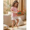 Arshiner Girls Pajamas Ruffle Short Sets Summer Sleepwear Soft Clothes Kids Pjs(Eyelash)