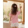 Arshiner Girls Pajamas Ruffle Short Sets Summer Sleepwear Soft Clothes Kids Pjs(Eyelash)
