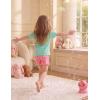 Arshiner Girls Pajamas Ruffle Short Sets Summer Sleepwear Soft Clothes Kids Pjs(Green Cat)