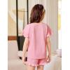 Arshiner Girls Pajamas Ruffle Short Sets Summer Sleepwear Soft Clothes Kids Pjs(Pink)
