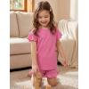 Arshiner Girls Pajamas Ruffle Short Sets Summer Sleepwear Soft Clothes Kids Pjs(Rose Red)