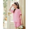 Arshiner Girls Pajamas Short Sleeve Button Pjs Cute Lettuce Loungewear Tie Dye Sleepwear(Pink)