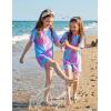 Arshiner Girls Pajamas Short Sleeve Button Pjs Cute Lettuce Loungewear Tie Dye Sleepwear(Tie Dye Blue Purple)