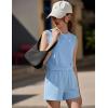 Arshiner Girls Summer Outfits 2 Piece Short Sets Sleeveless Tops and Shorts with Pockets Kids Clothes(Blue)