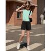 Arshiner Girls Summer Outfits 2 Piece Short Sets Sleeveless Tops and Shorts with Pockets Kids Clothes(Green&black)
