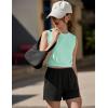 Arshiner Girls Summer Outfits 2 Piece Short Sets Sleeveless Tops and Shorts with Pockets Kids Clothes(Green&black)