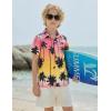 Boys Hawaiian Shirt Tropical Short Sleeve Button Down Shirt Summer Floral Beach Shirts with Pocket for 4-14 Years(Tie Dye – Palm Tree)