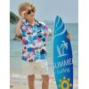 Boys Hawaiian Shirt Tropical Short Sleeve Button Down Shirt Summer Floral Beach Shirts with Pocket for 4-14 Years(White – Palm Tree)