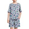 Arshiner Boys Pajamas Short Sleeve Top and Shorts 2 Piece Pajama Sets Loose Fit Soft Breathable Cute Pjs 4-13 Years(Dinosaur)