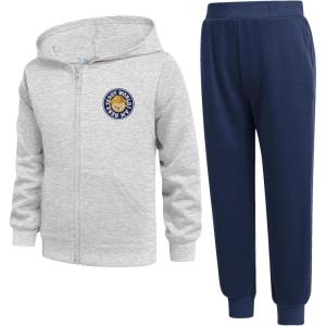 Arshiner Boys’ 2 Piece Athletic Tracksuit Jogging Sets Outfit Sweatsuit Zip Up Hoodie and Active Pants for Kids 5-14 Years(Grey / Navy)