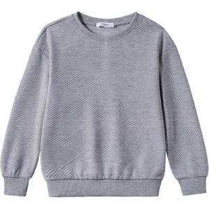 Arshiner Boys Sweatshirts Long Sleeve Crewneck Pullover Shirt Kids Fashion Fall Winter Sweater(Light Grey)