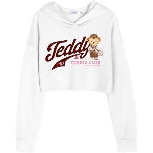 Arshiner Girls Cropped Hoodie Kids Long Sleeve Crop Tops Tie-dye Hoodies Hooded Pullover Sweatshirts(Brown Teddy Letter)