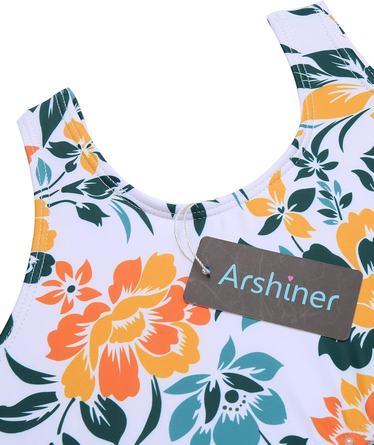 image:imageArshiner Girls Bikini Beach Swimwear 2 Piece Swimsuits Floral Printing Bathing SuitsBig Flower in White