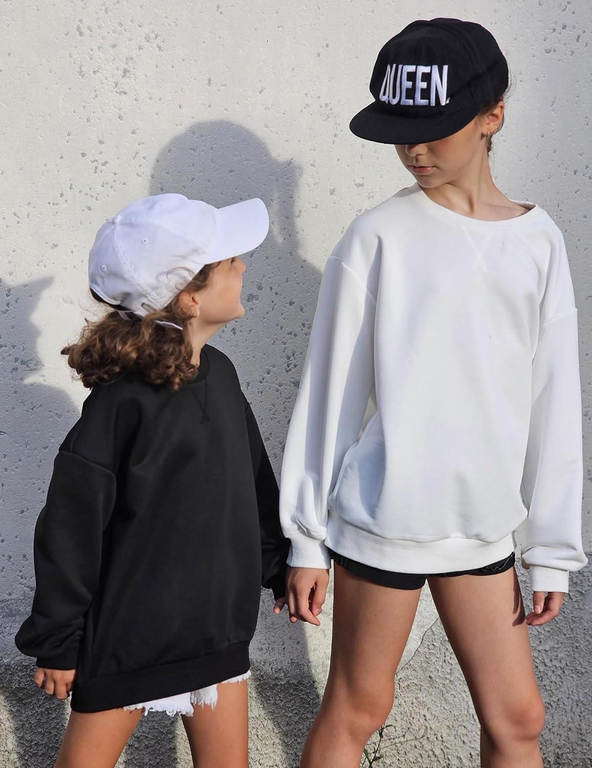 image:imageArshiner Girls Oversized Striped Crewneck Sweatshirt Long Sleeve Color Block Pullover Tops Fall Casual ClothesBlack