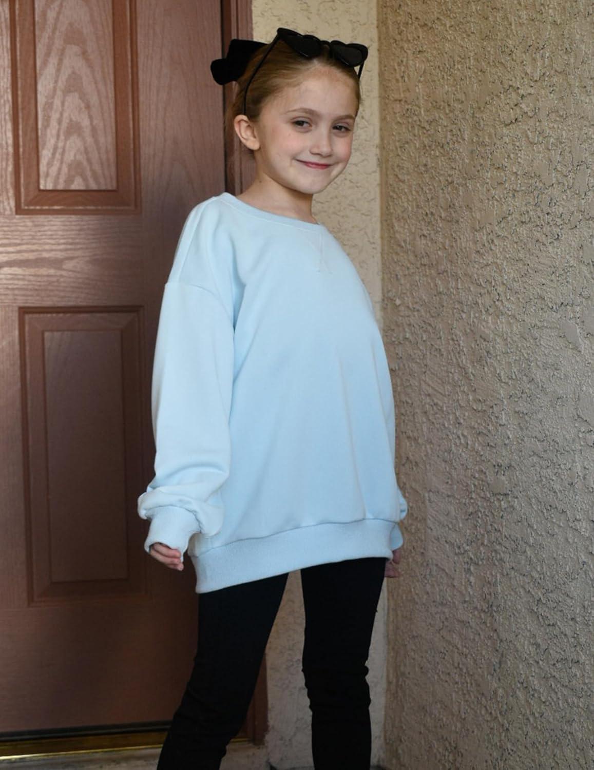 image:imageArshiner Girls Oversized Striped Crewneck Sweatshirt Long Sleeve Color Block Pullover Tops Fall Casual ClothesBlue