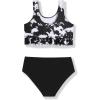 Arshiner Girls Bikini Beach Swimwear 2 Piece Swimsuits Floral Printing Bathing Suits(Black Tie Dye)